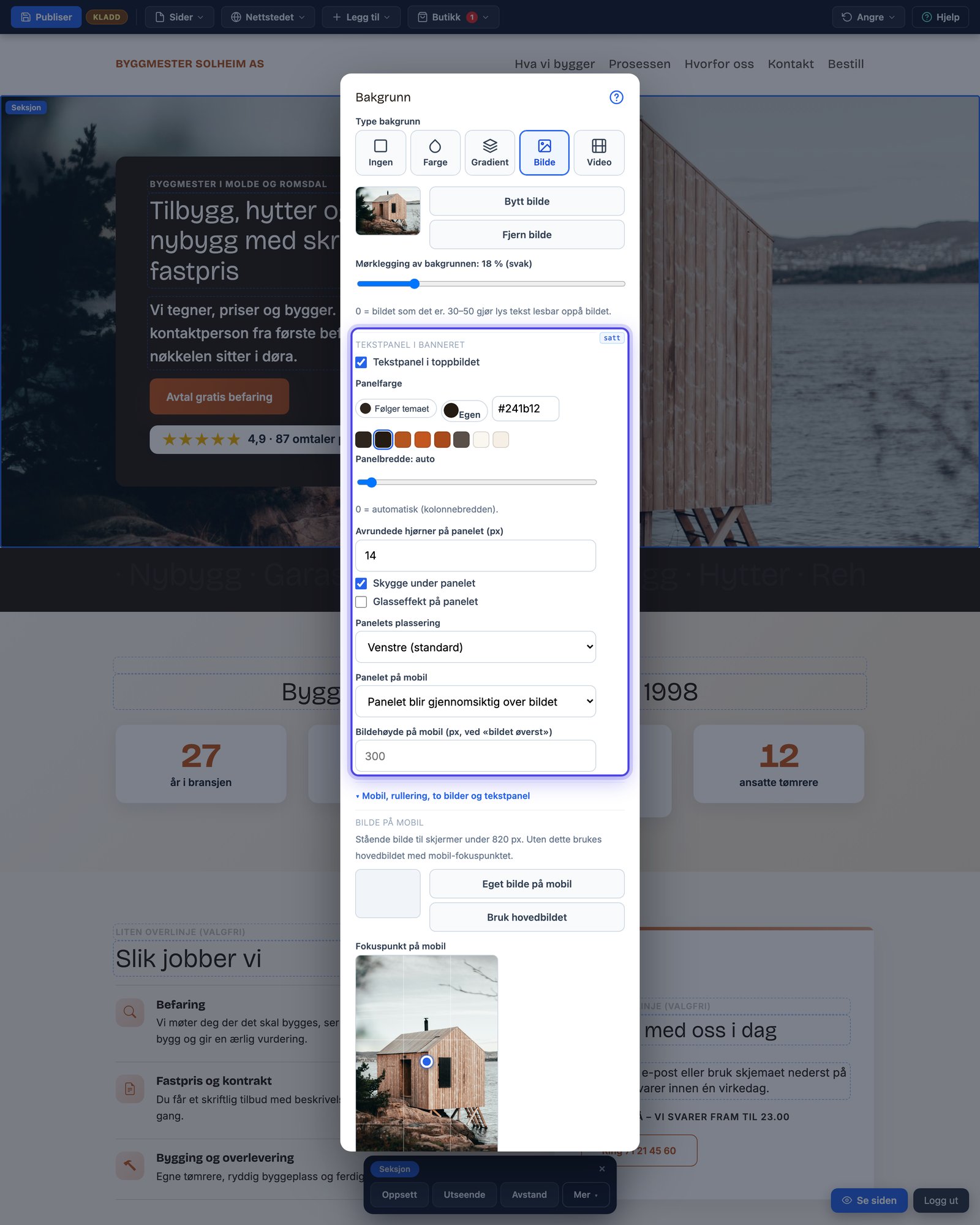 Tekstpanel i toppbildet: lesbar tekst på foto