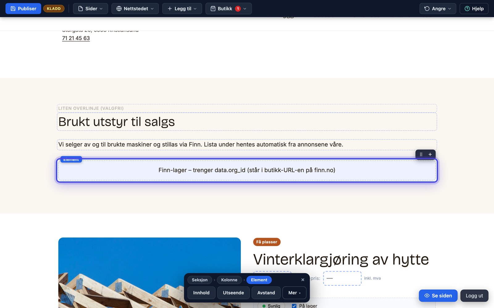 Finn-lager på nettsiden med bilkort, priser og fakta hentet fra finn.no