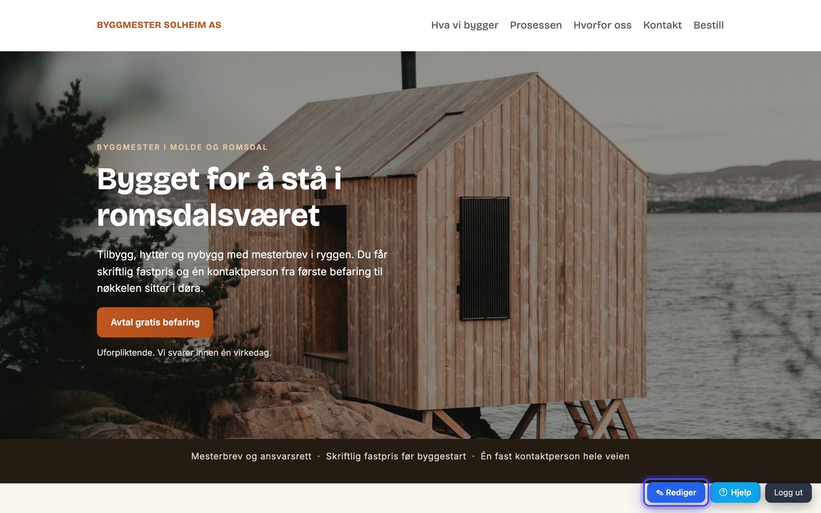 Se-modus og redigeringsmodus i editoren