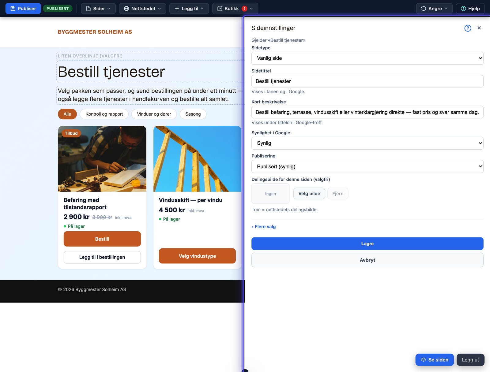 Sidetittel og beskrivelse: det Google viser